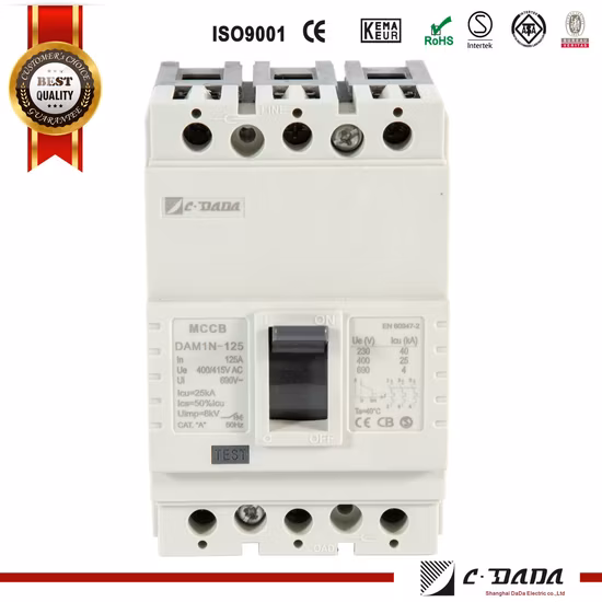 MCCB Dam1-125 3p 12.5~125A Moulded Case Circuit Breaker with Kema Asta Certification