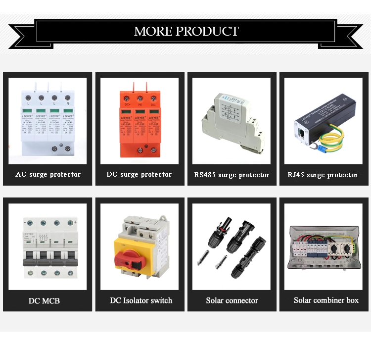 2p 1000V DC 40ka MOV Class II DIN Rail DC Solar Surge Protective Device