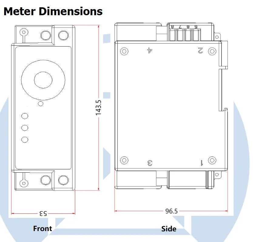 Sts DIN-Rail Keypad Prepaid Wired Connection Electricity Energy Meter